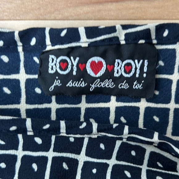 VINTAGE NAVY+CREAM MIDI DRESS - Picture 6 of 6